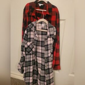 2 Flannels Bundle Size 7-9 and 8-10  Great condition used barely...kid or adult